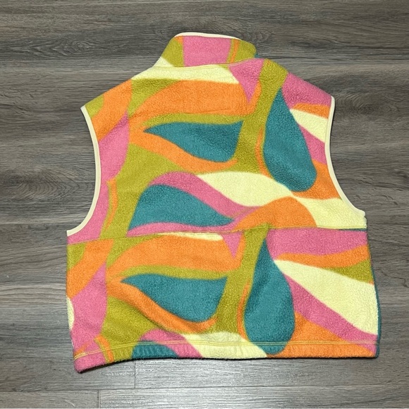 Toad & Co Medium Campo Fleece Vest Pink Green Half Zip Pockets Hike Outdoor Gorp - Picture 5 of 7
